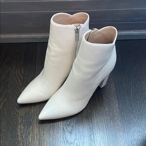Marc Fisher Cream Ankle Boots